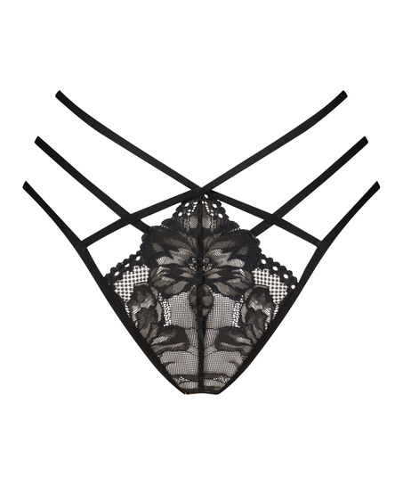 Brazilian-trosa med &ouml;ppen gren Ellie, Svart