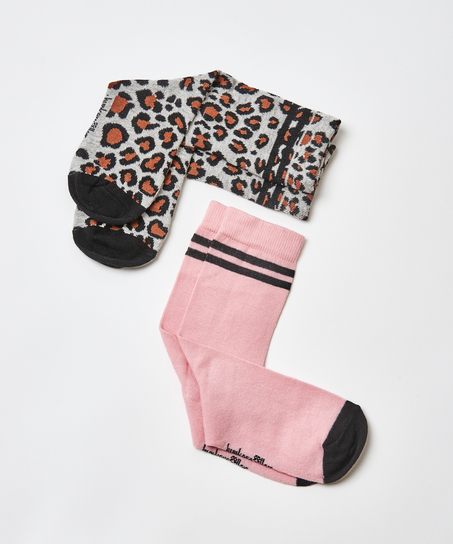 2 Par Bomullsstrumpor, Gr&aring;