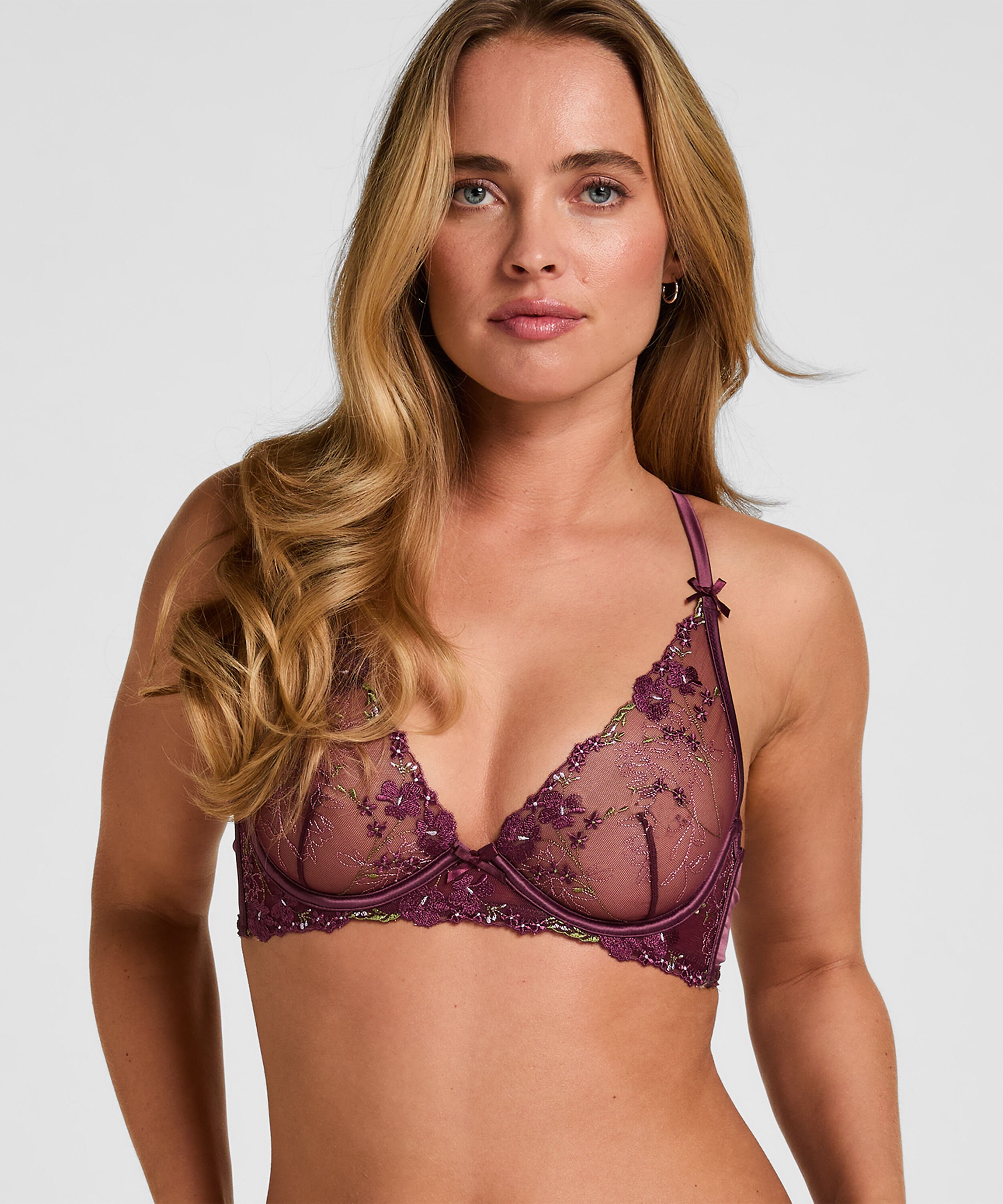 Longline Bygel-BH Utan Vaddning Peonie, Lila