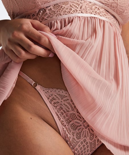 Babydoll i chiffong, Beige