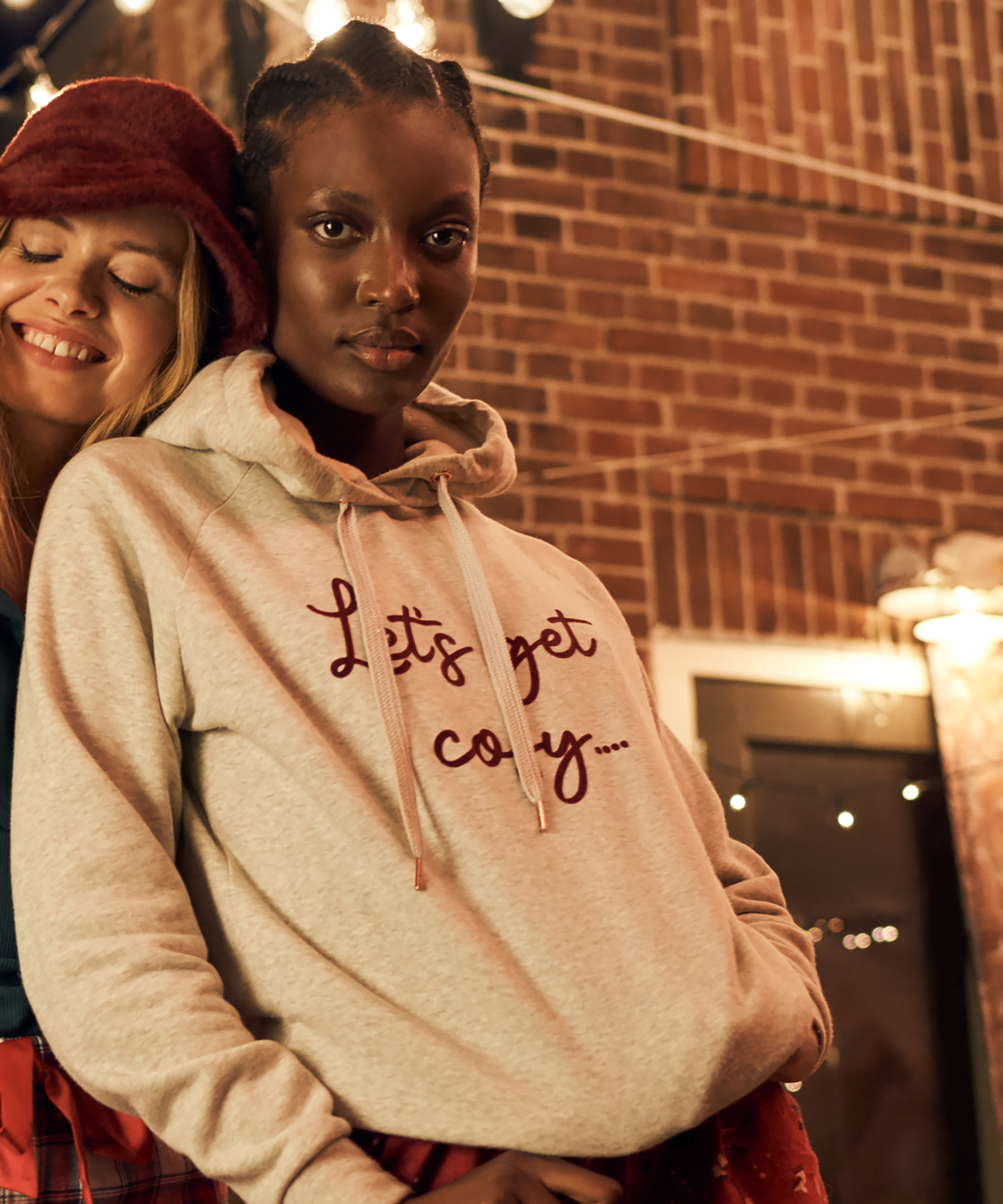 Huvtröja med lång ärm, Beige, main