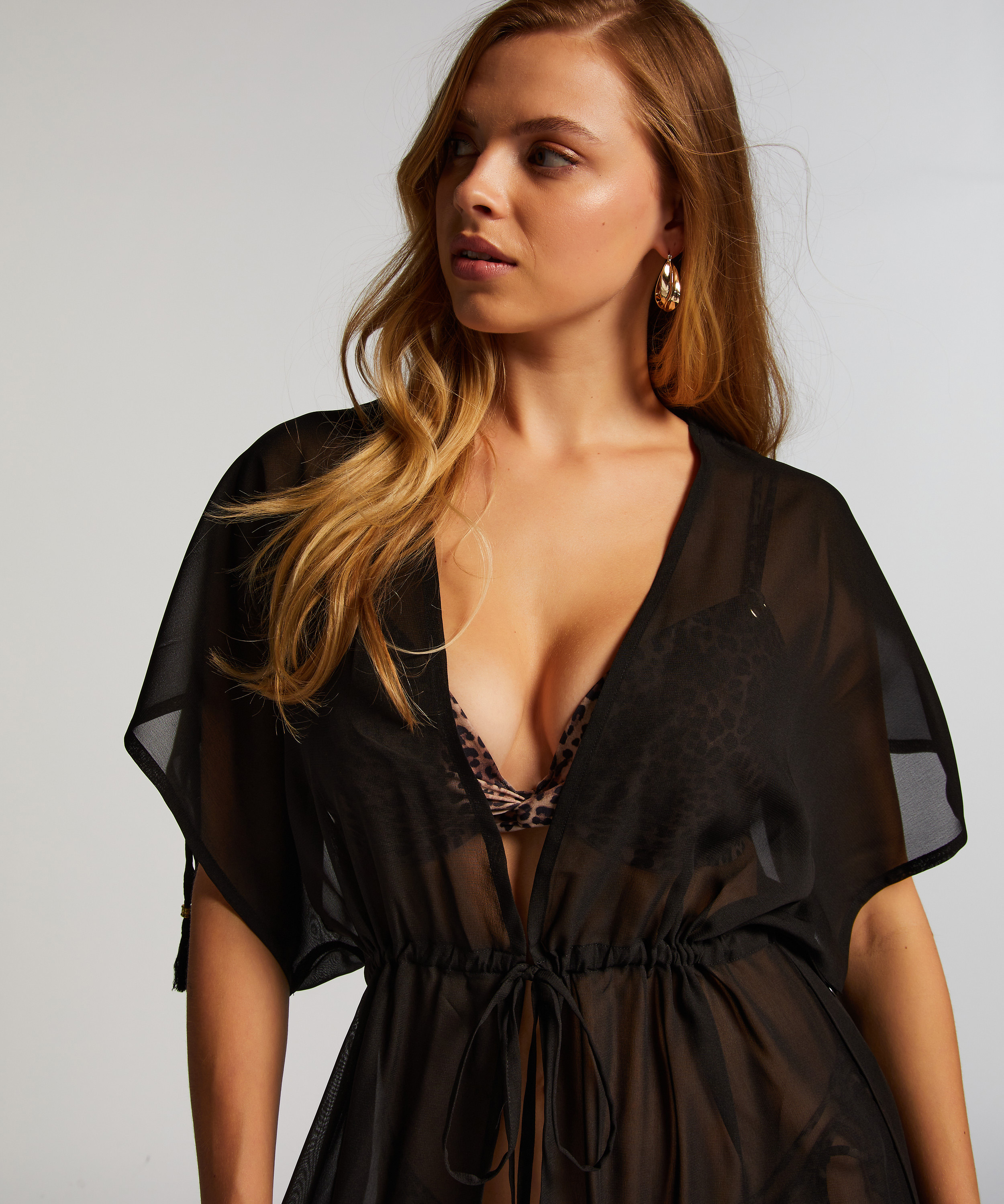 Sheer Kimono, Svart, main