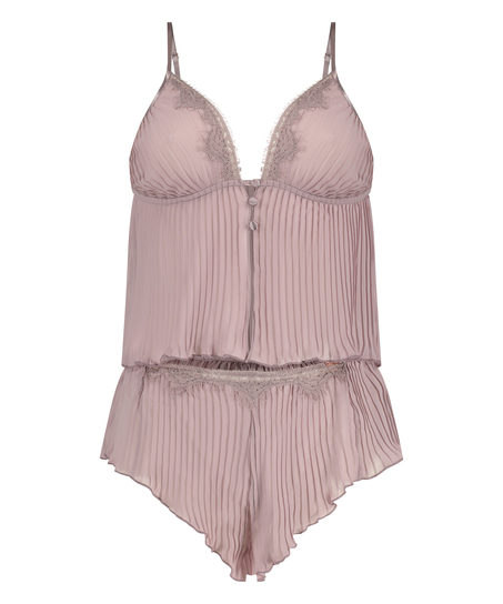 Chiffon pliss&eacute; linneset, Lila