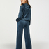 Pyjamasbyxor i velour, bl&aring;