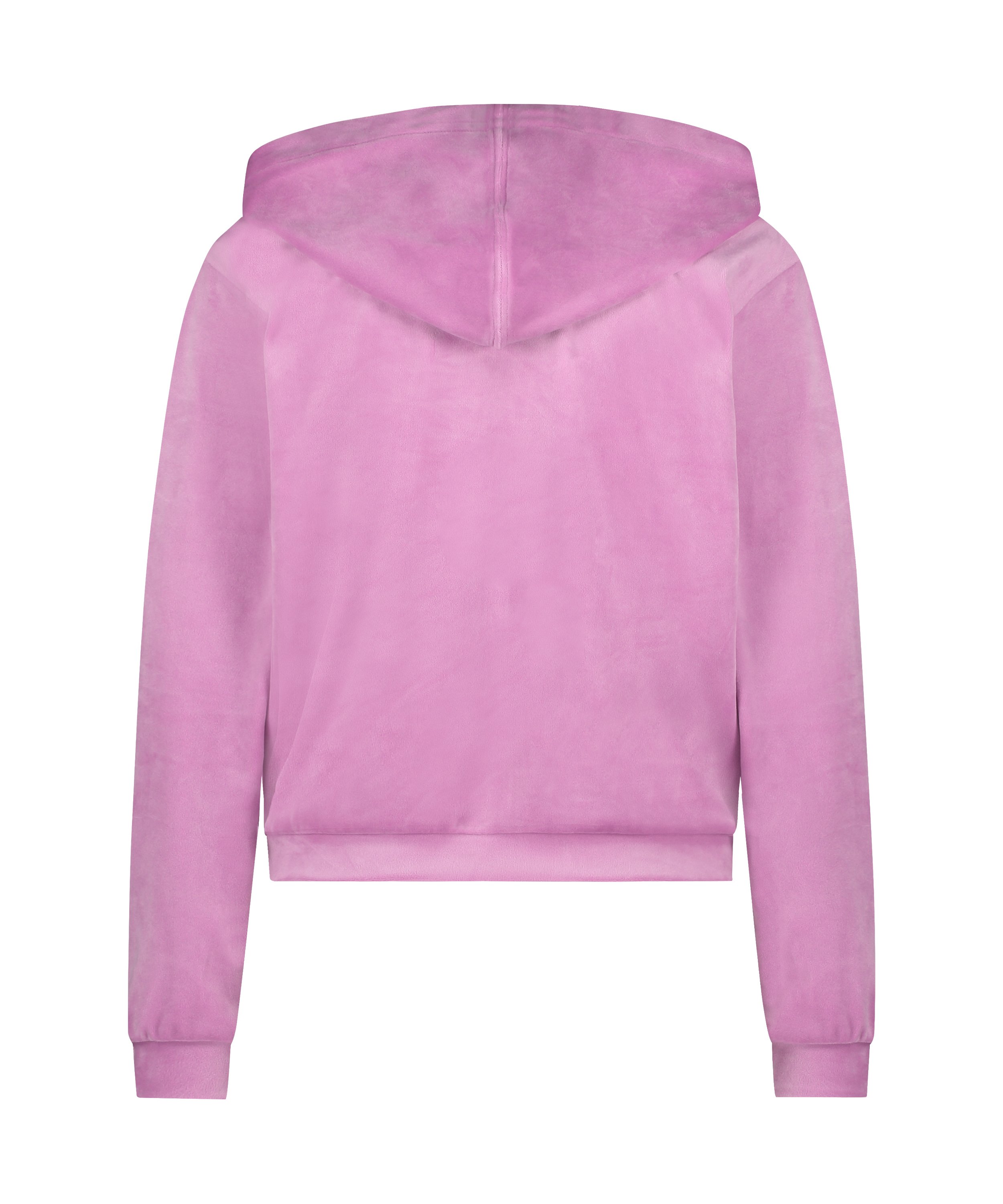 Hoodiejacka i velour, Rosa, main