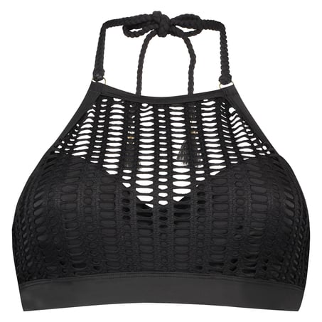 Croptoppbikini med bygel Borneo Mesh, Svart