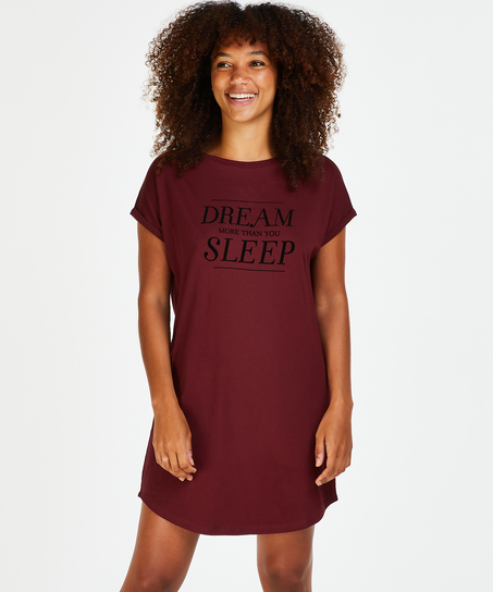 Nattskjorta med rund hals, R&ouml;d