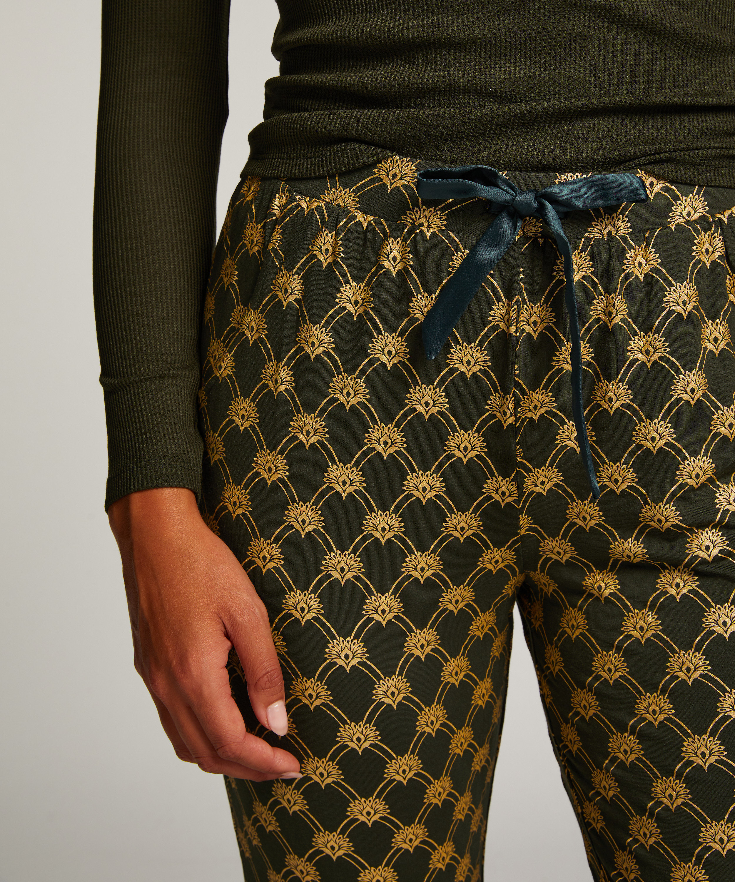 Pyjamasbyxa Jersey, Gr&ouml;n, main