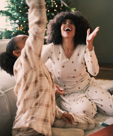 Pyjamasbyxa Pointelle, Vit