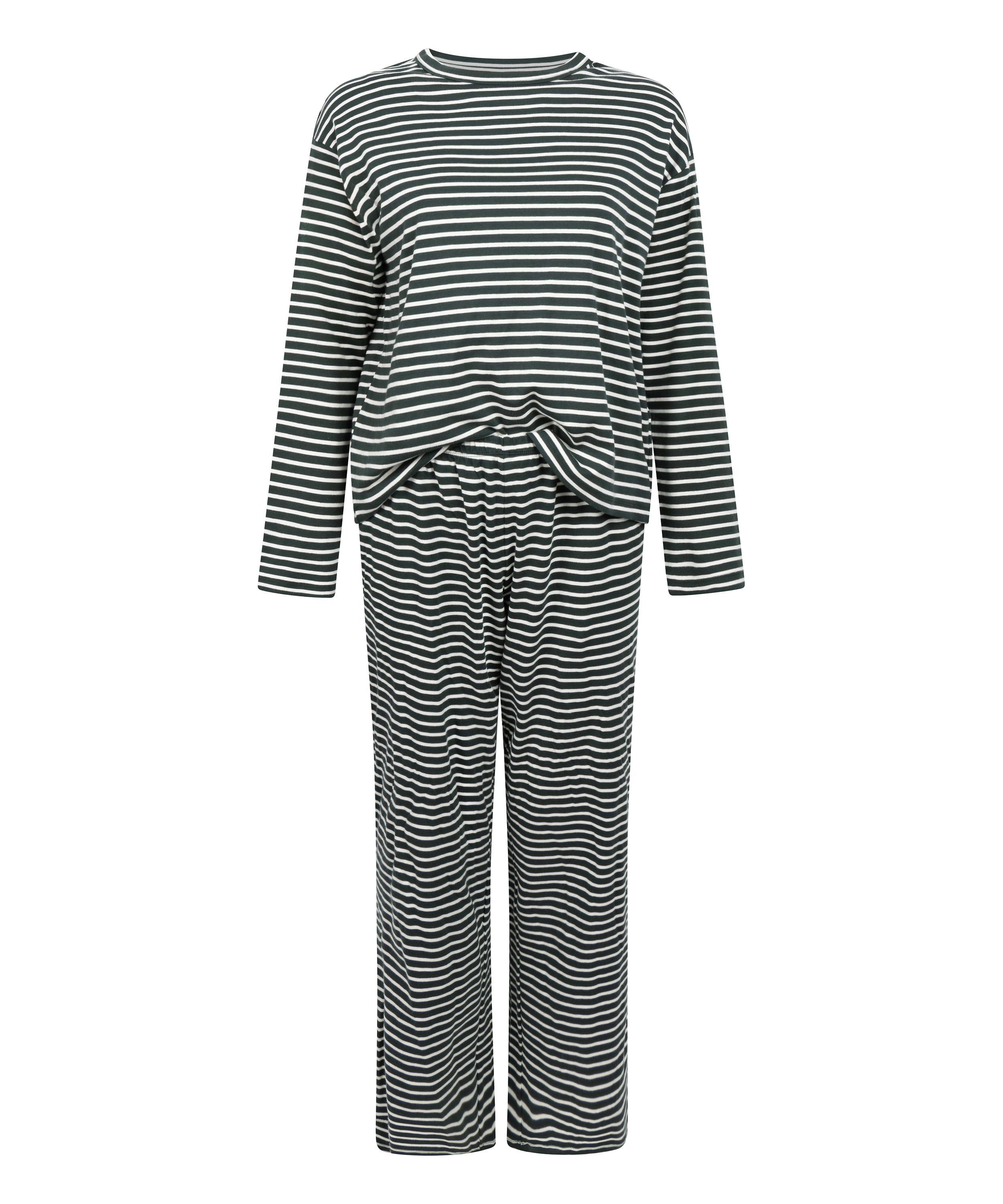 Pyjamasset i bomullsjersey, Grön, main