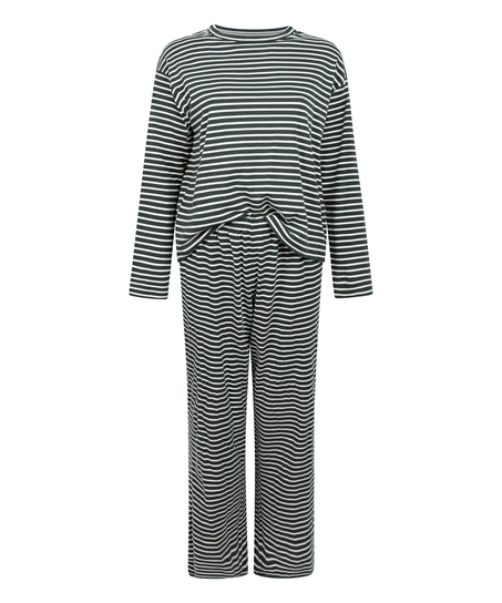 Pyjamasset i bomullsjersey, Grön