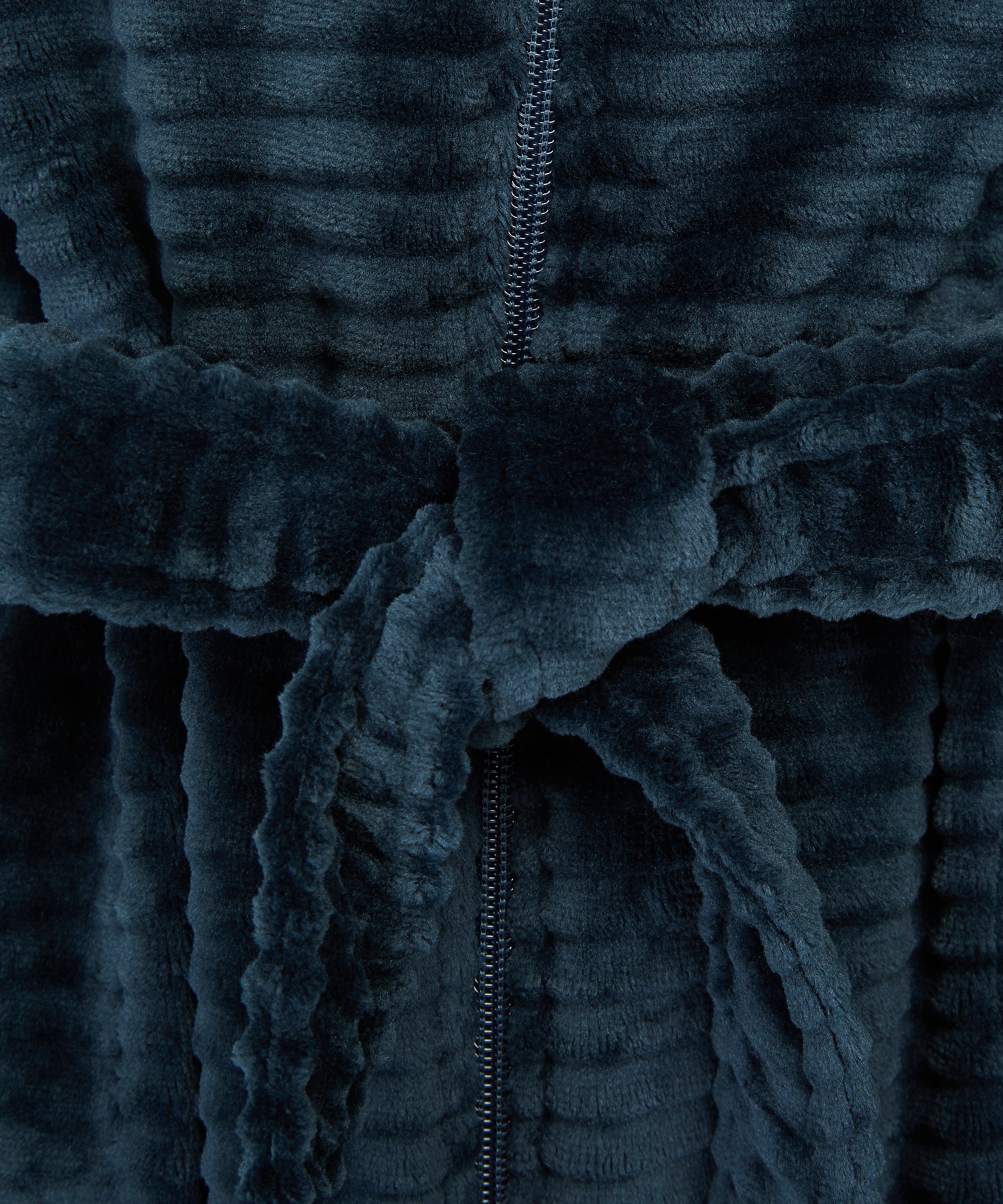 Badrock i fleece med dragkedja, Blå, main