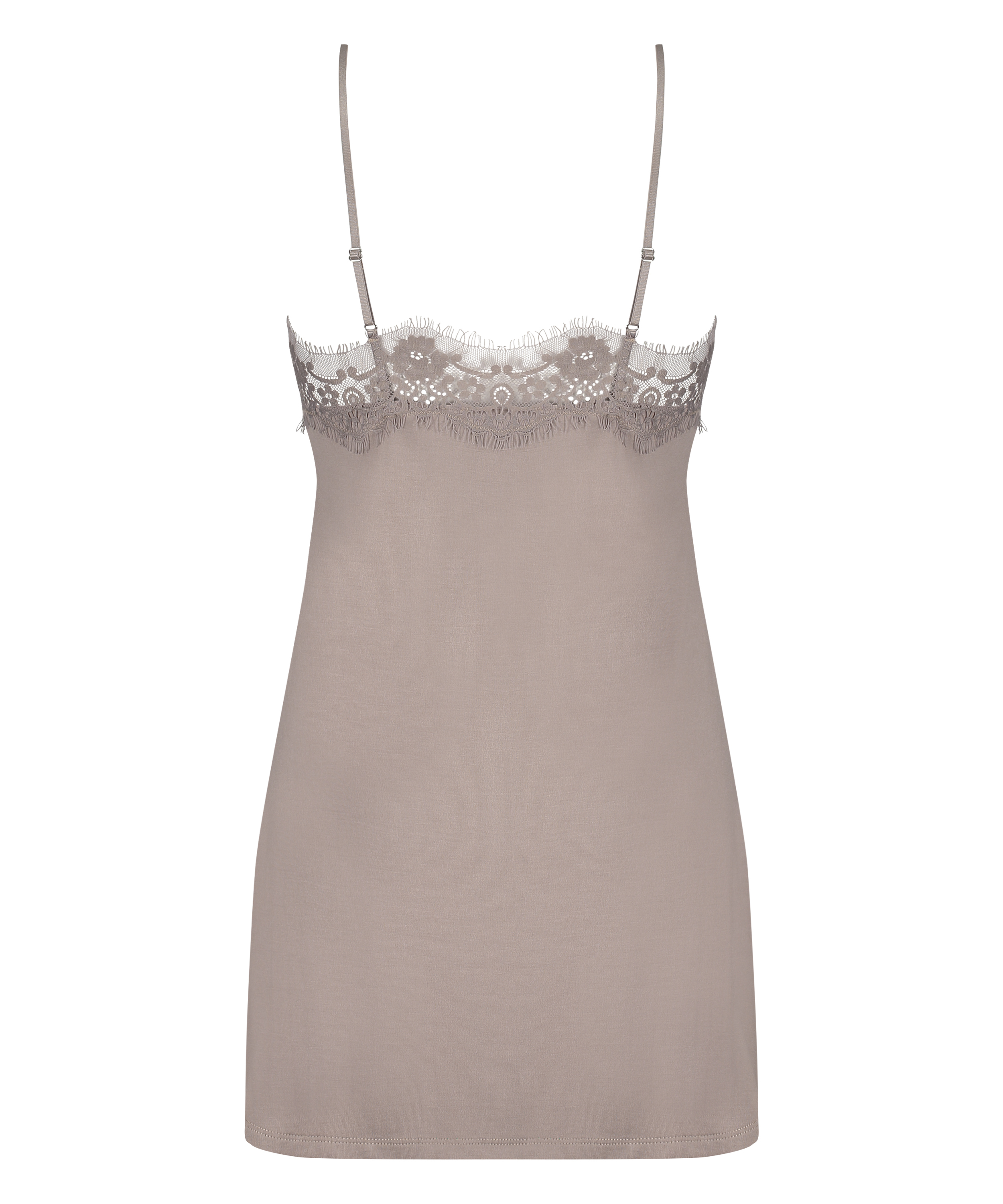 Modal underklänning i spets, Brun, main
