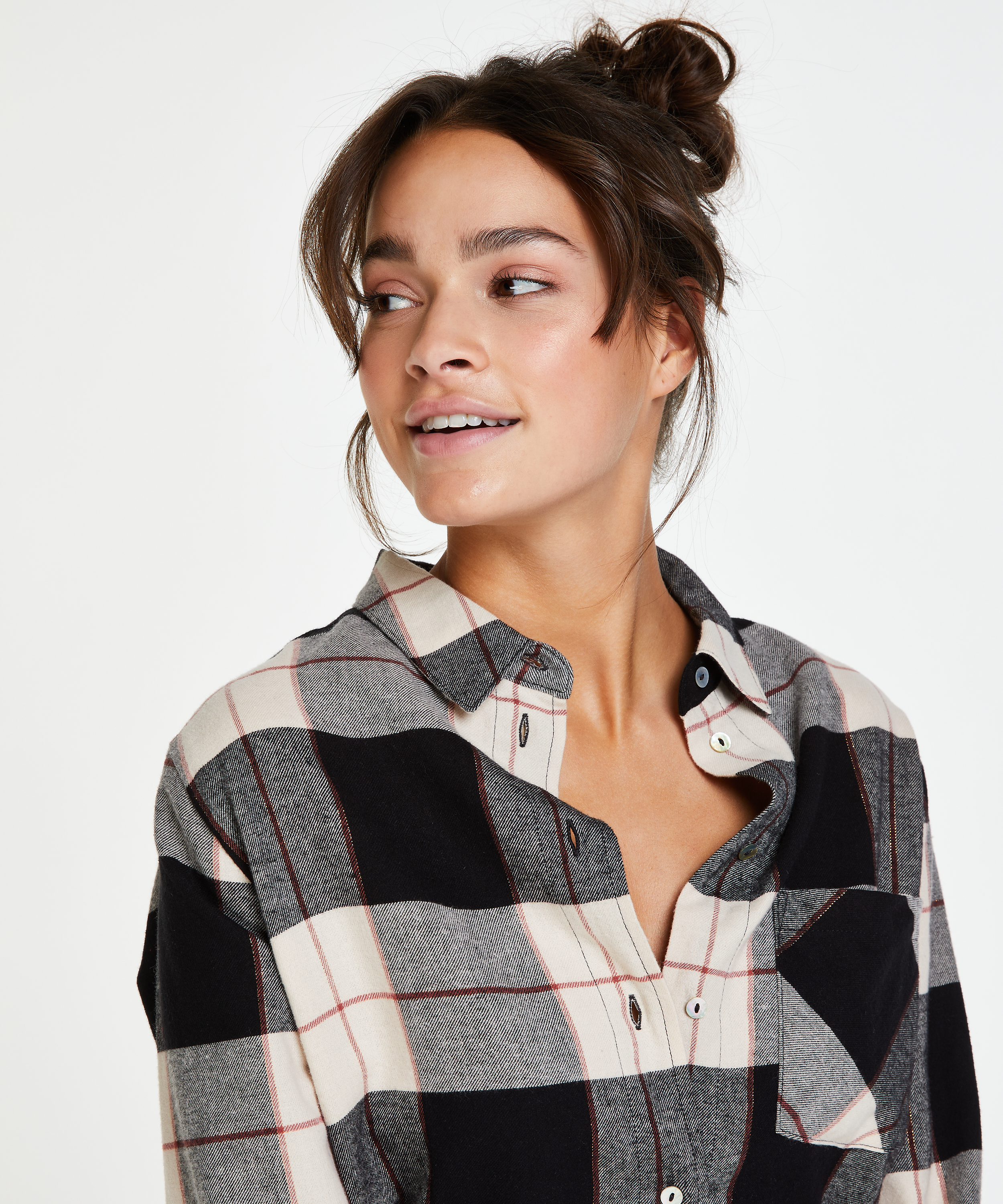 Långärmad nattskjorta, Svart, main