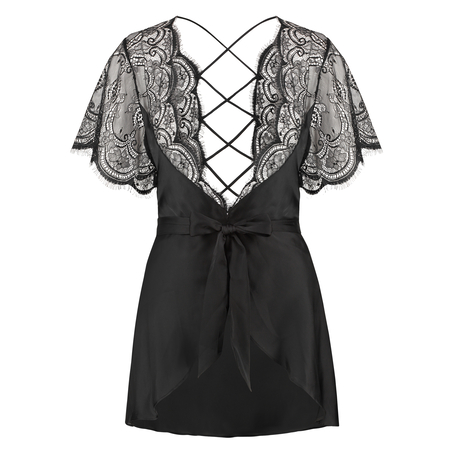 Coco satinkimono, Svart