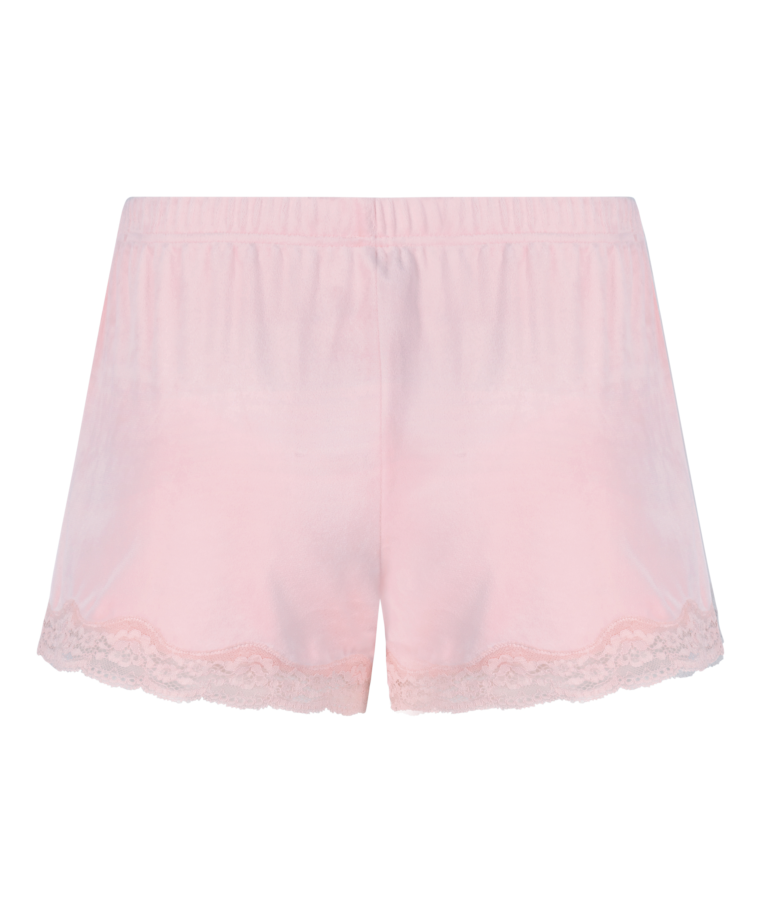 Velour- och spetsshort, Rosa, main