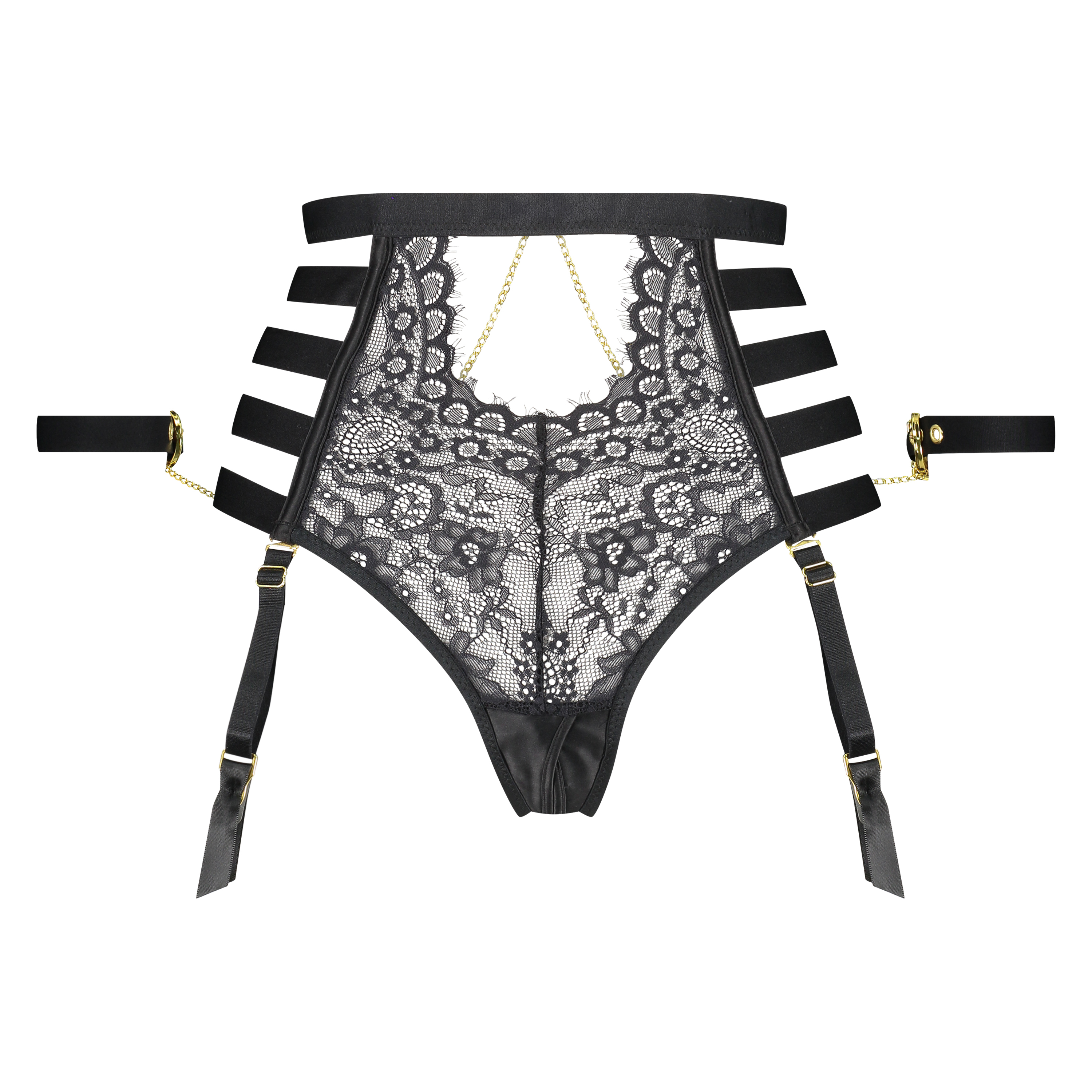 Högt skuren stringtrosa Honey, Svart, main