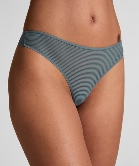 Stringtrosa Invisible Stripe Mesh, Grå
