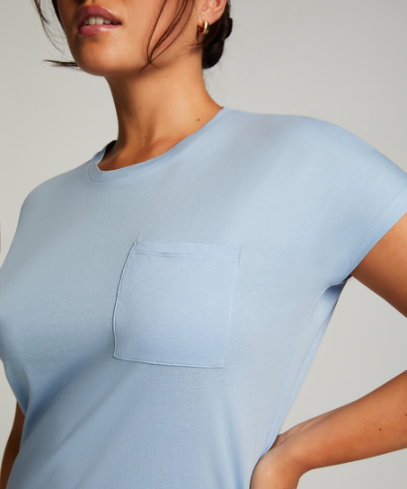 Nattskjorta med rund hals, Blå