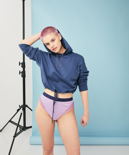 Glo Up h&ouml;gt skuren stringtrosa, bl&aring;