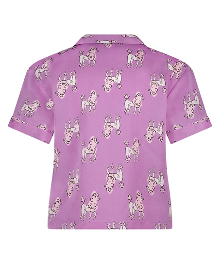 Kort&auml;rmad jacka i Satin, Lila