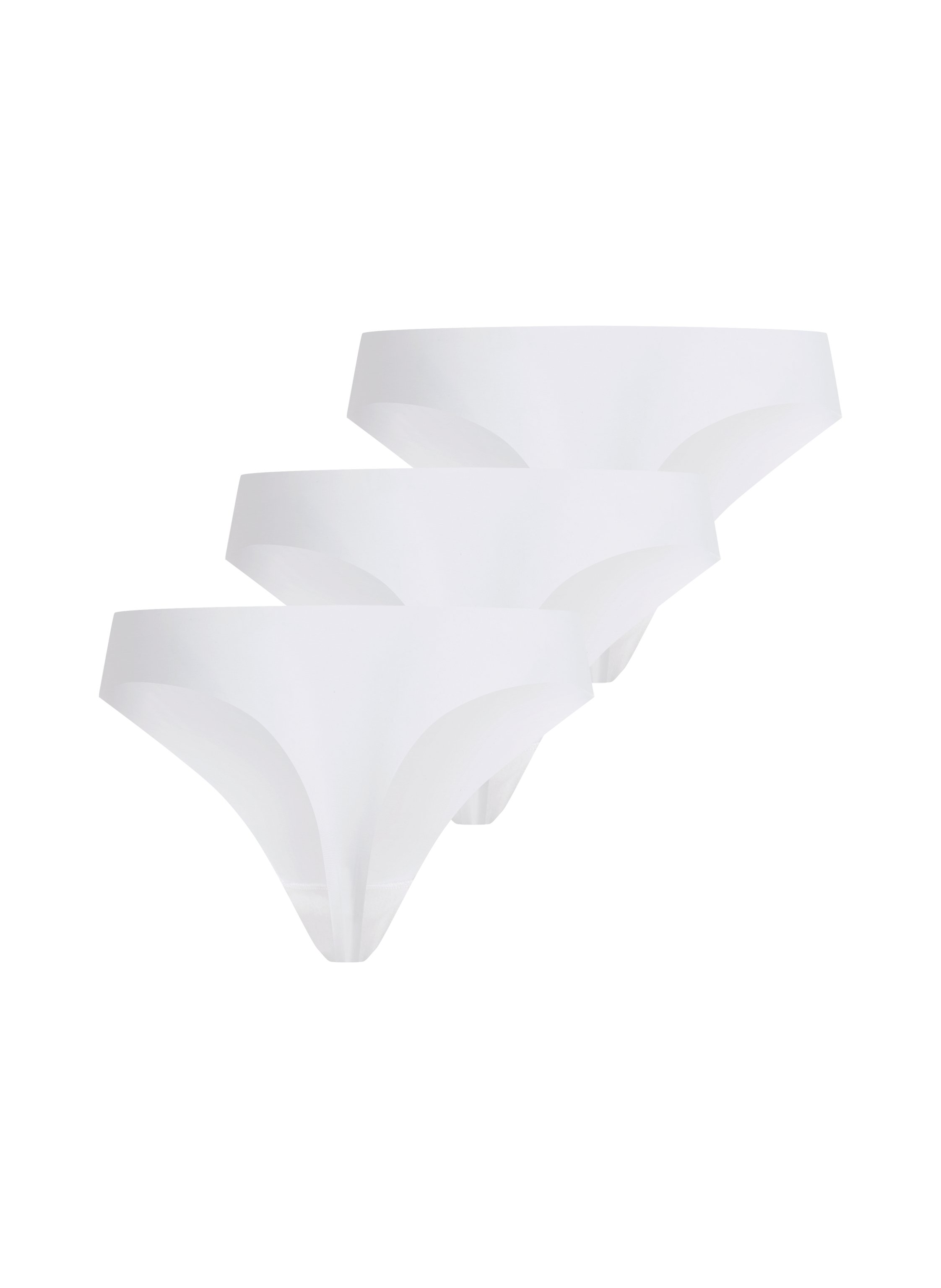 Osynlig svart spetstrosa 3-pack, Vit, main