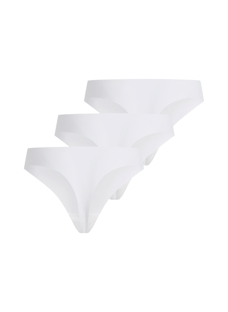 Osynlig svart spetstrosa 3-pack, Vit