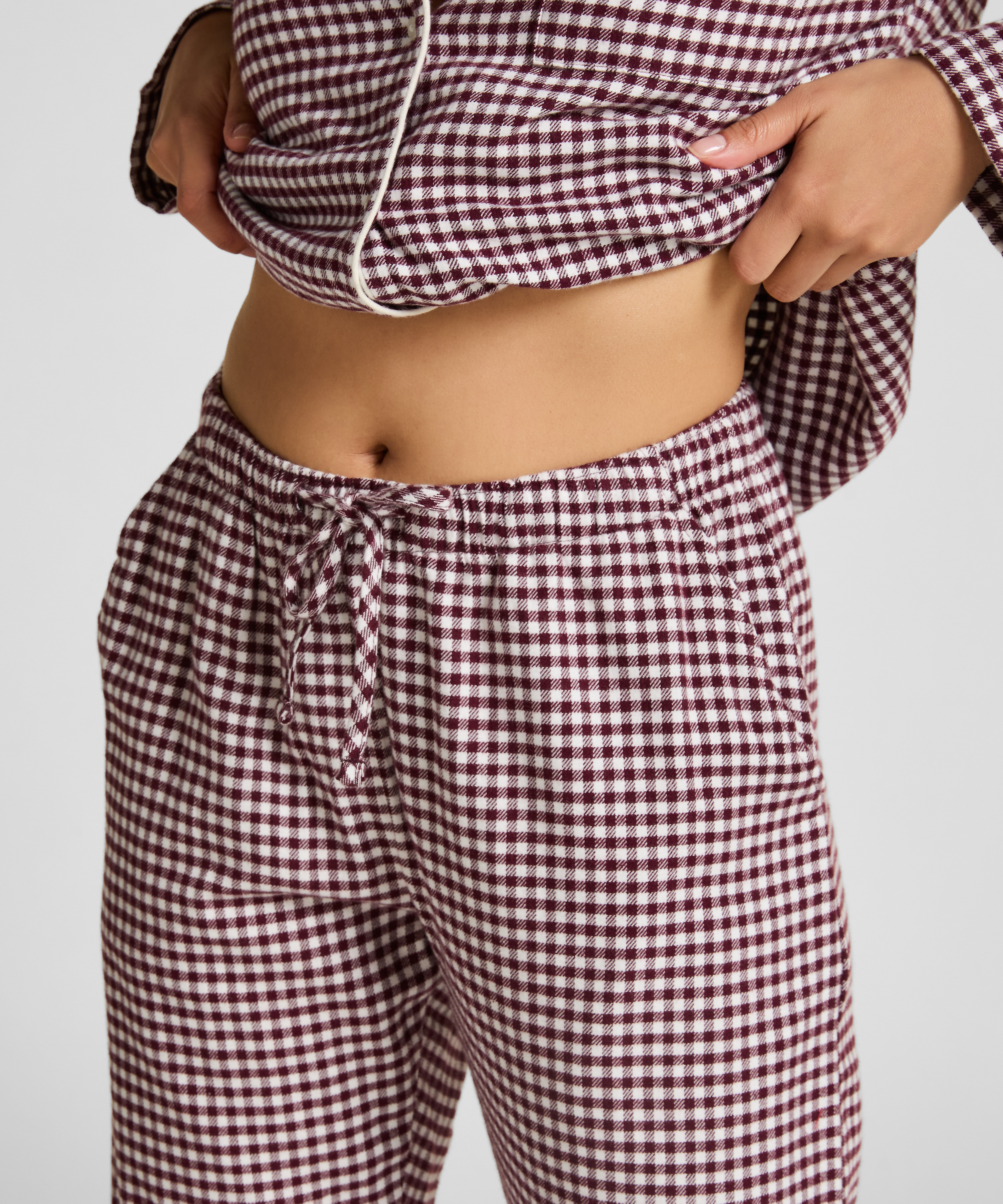 Pyjamasbyxori flanell, Lila, main