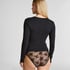 Långärmad topp i mjuk bomull, Svart