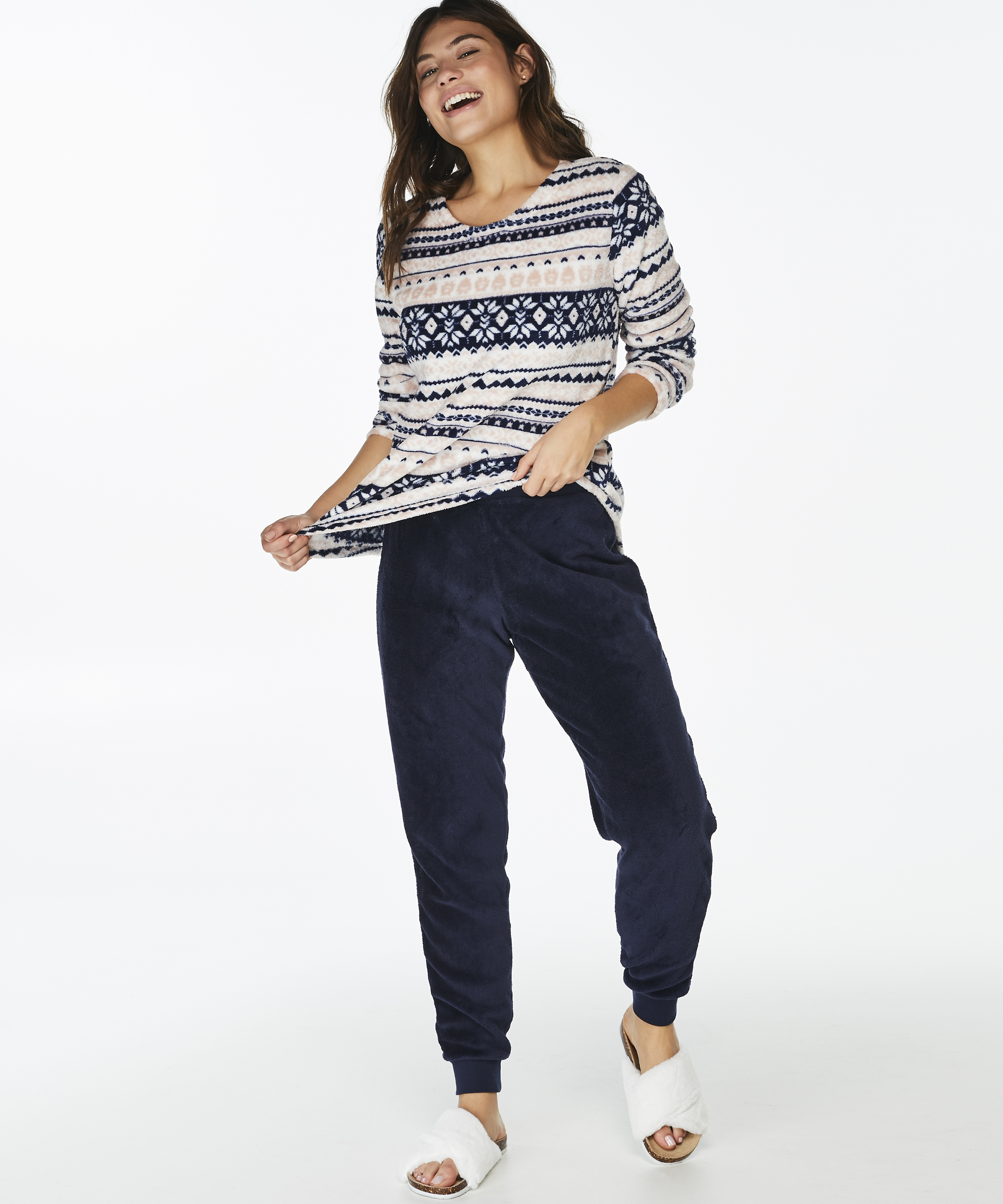 PJ Fleece Fairisle, Rosa, main