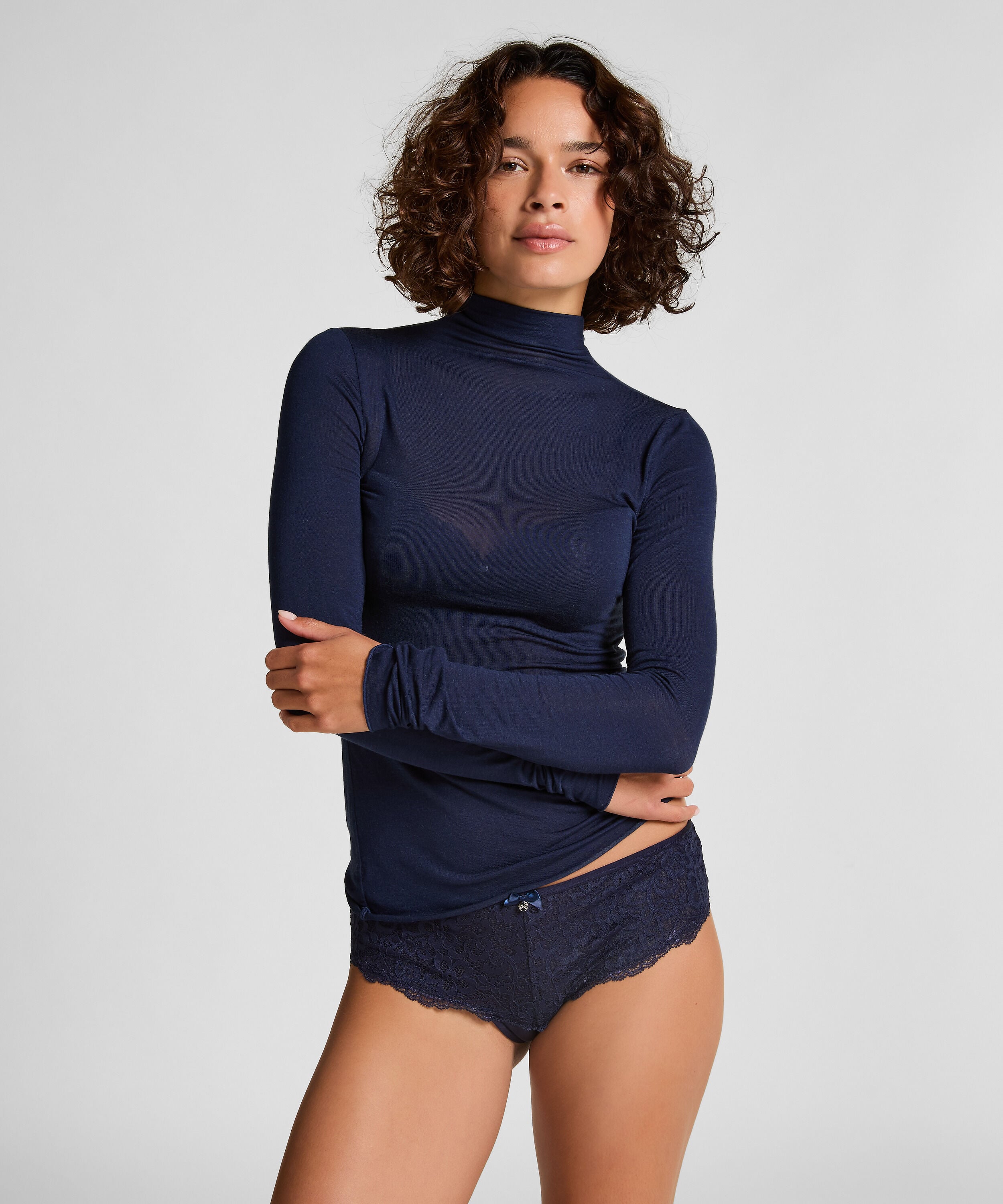 super soft cashmereblandad-topp med polokrage