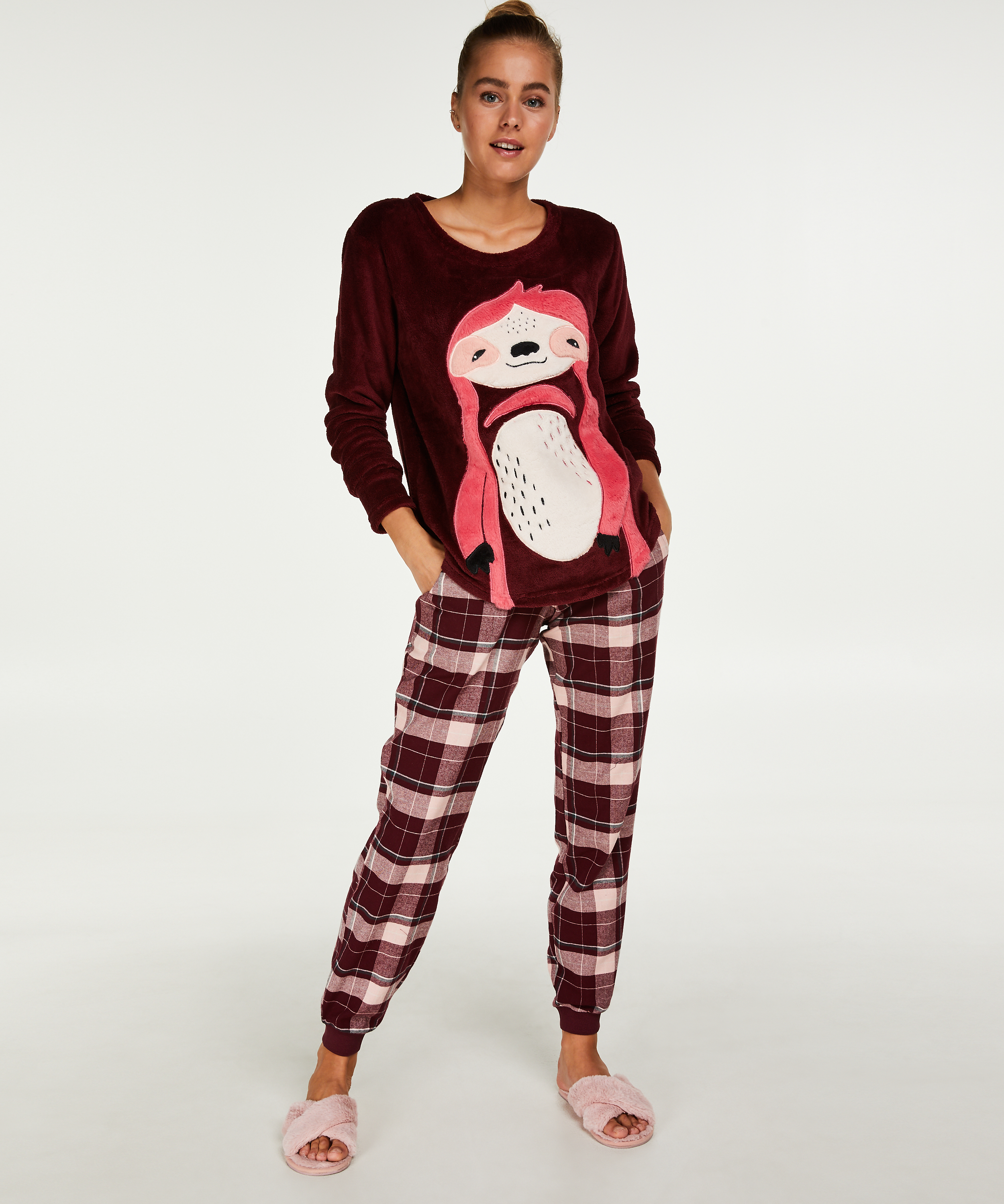 Tröja Fleece Long, Röd, main