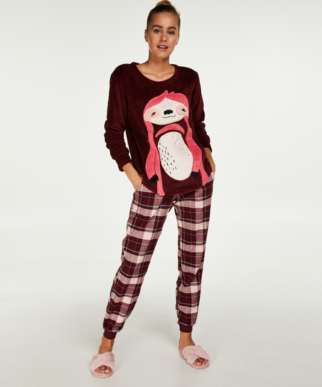 Tröja Fleece Long, Röd