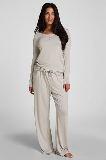Pyjamas Set Randig Henley