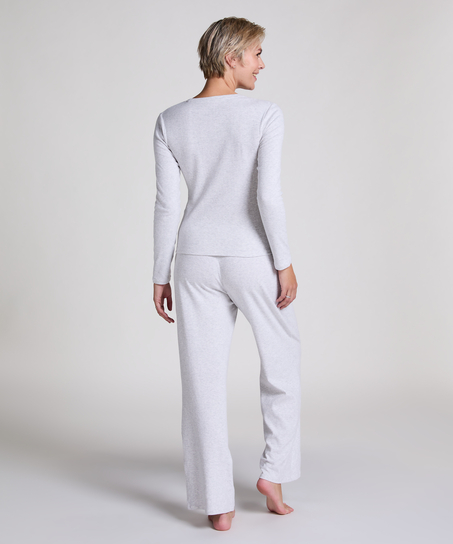 Pyjamastopp Pointelle, Grå