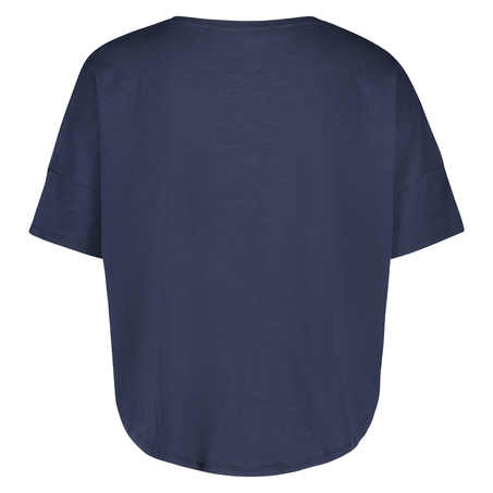 Kortärmad pyjamastopp Loose Fit, Blå