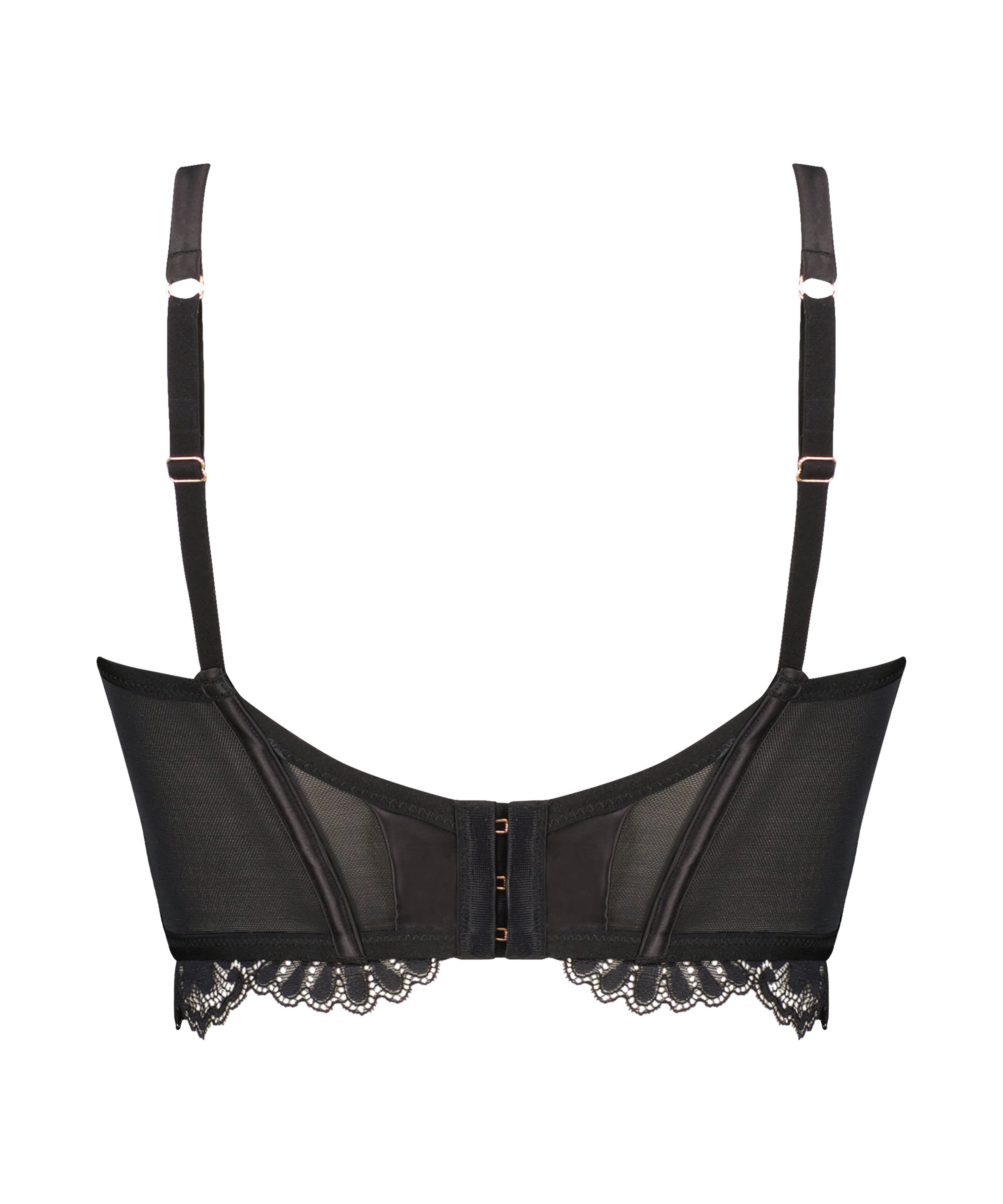 Icke-formpressad longline bygel-bh Jamie, Svart, main