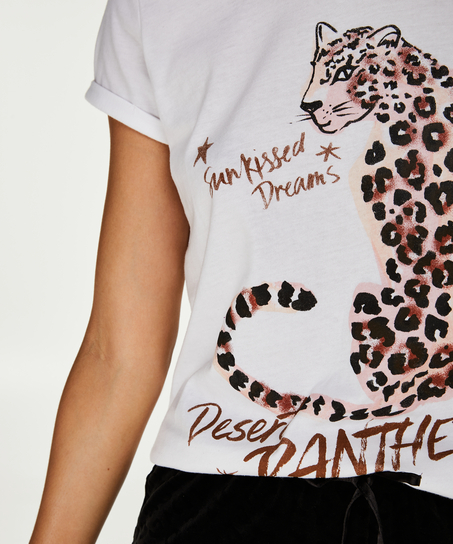 Kort&auml;rmad pyjamastopp, Vit