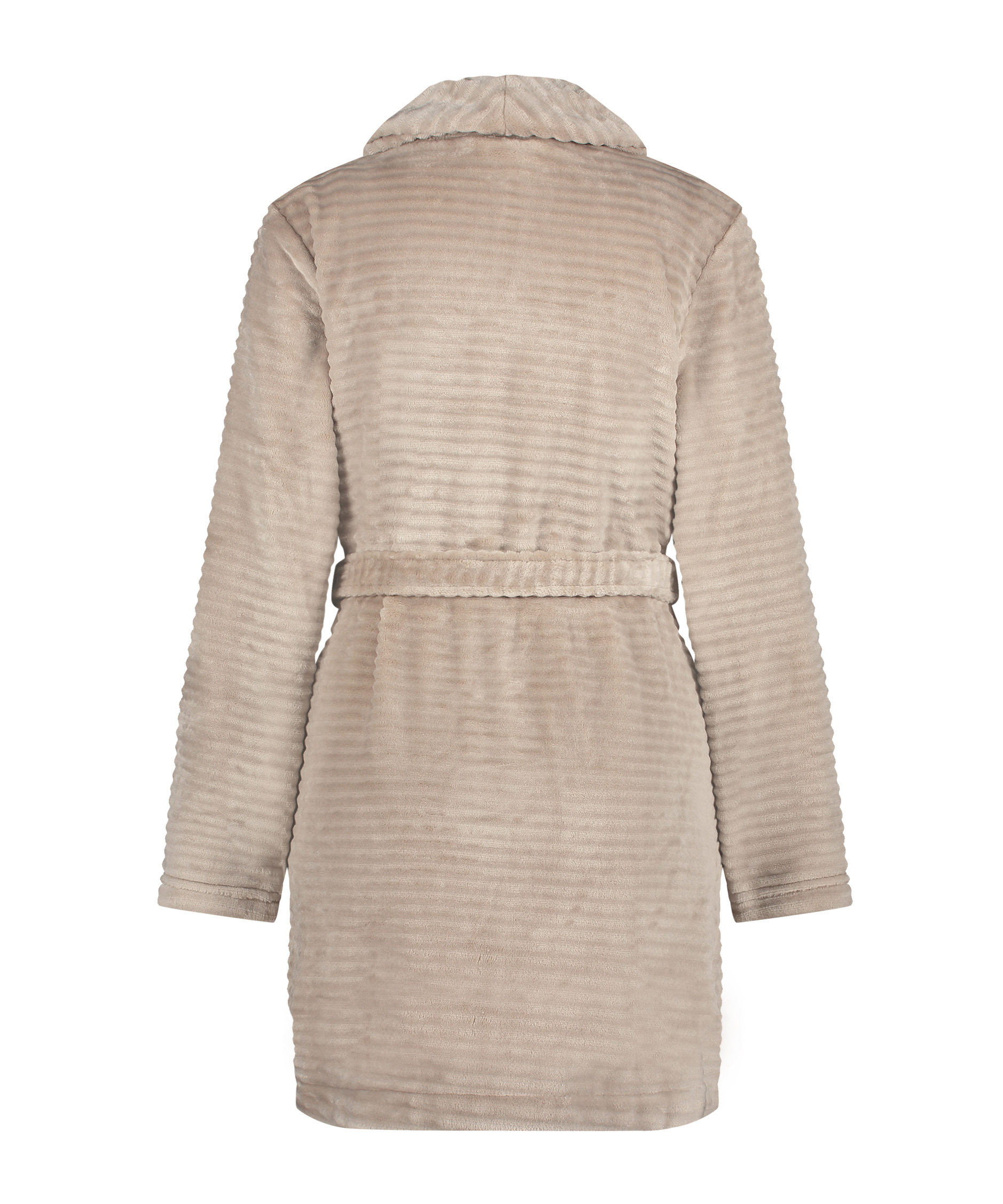 Ribbad badrock av fleece kort, Beige, main