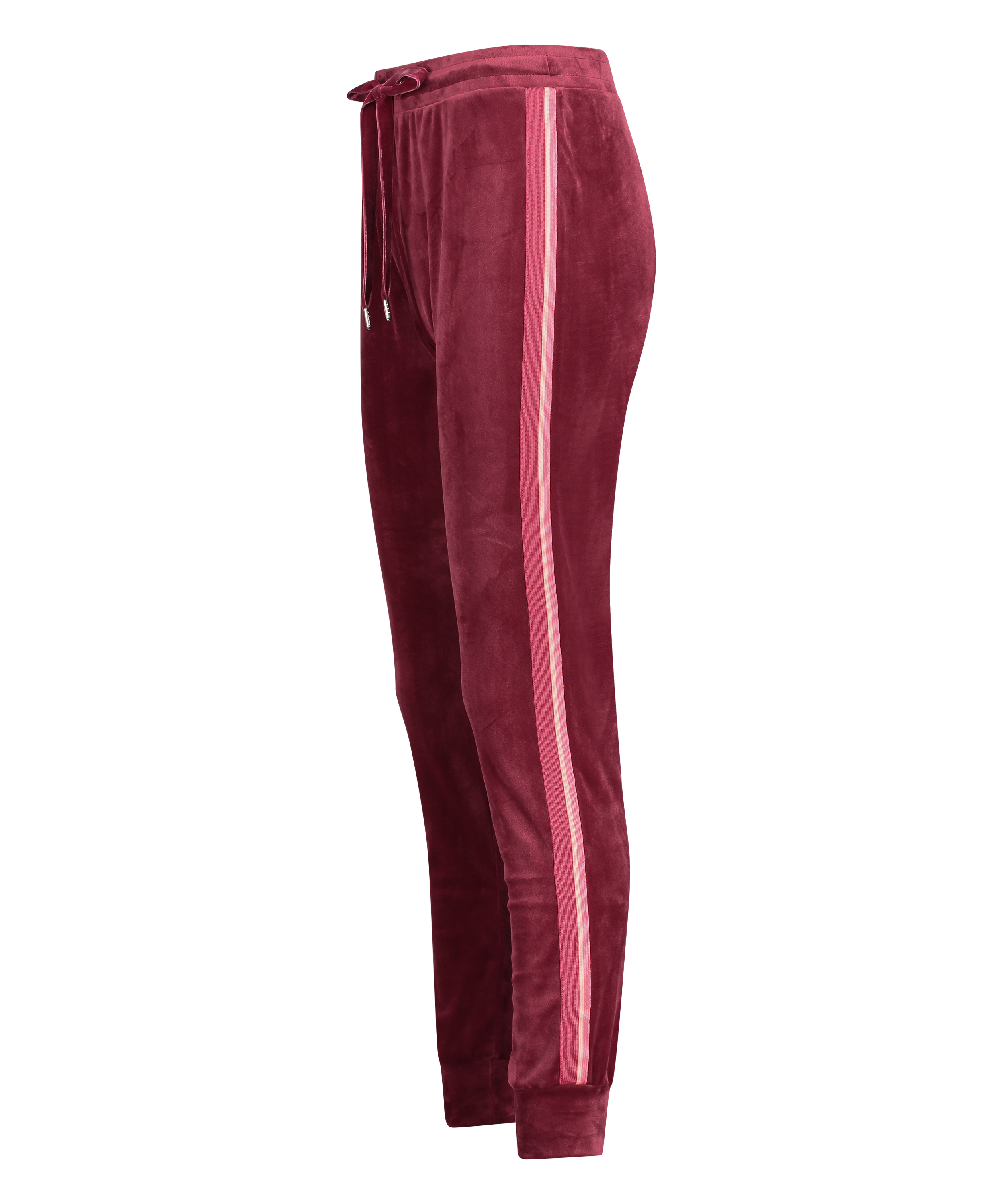 Joggingbyxor Velour Stripe, röd, main
