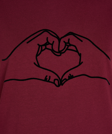 Nattlinne med rund halsringning, Röd