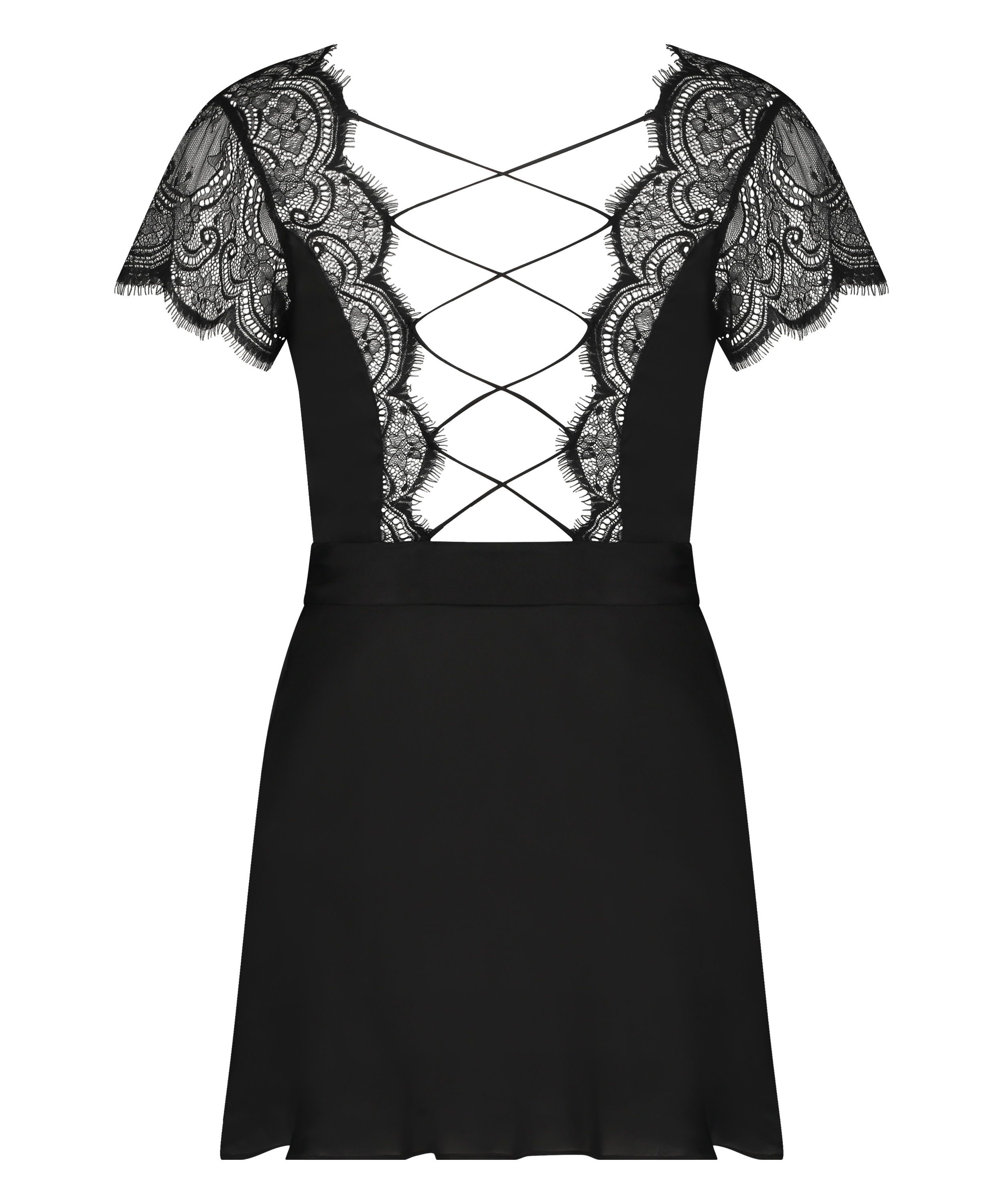 Coco satinkimono, Svart, main