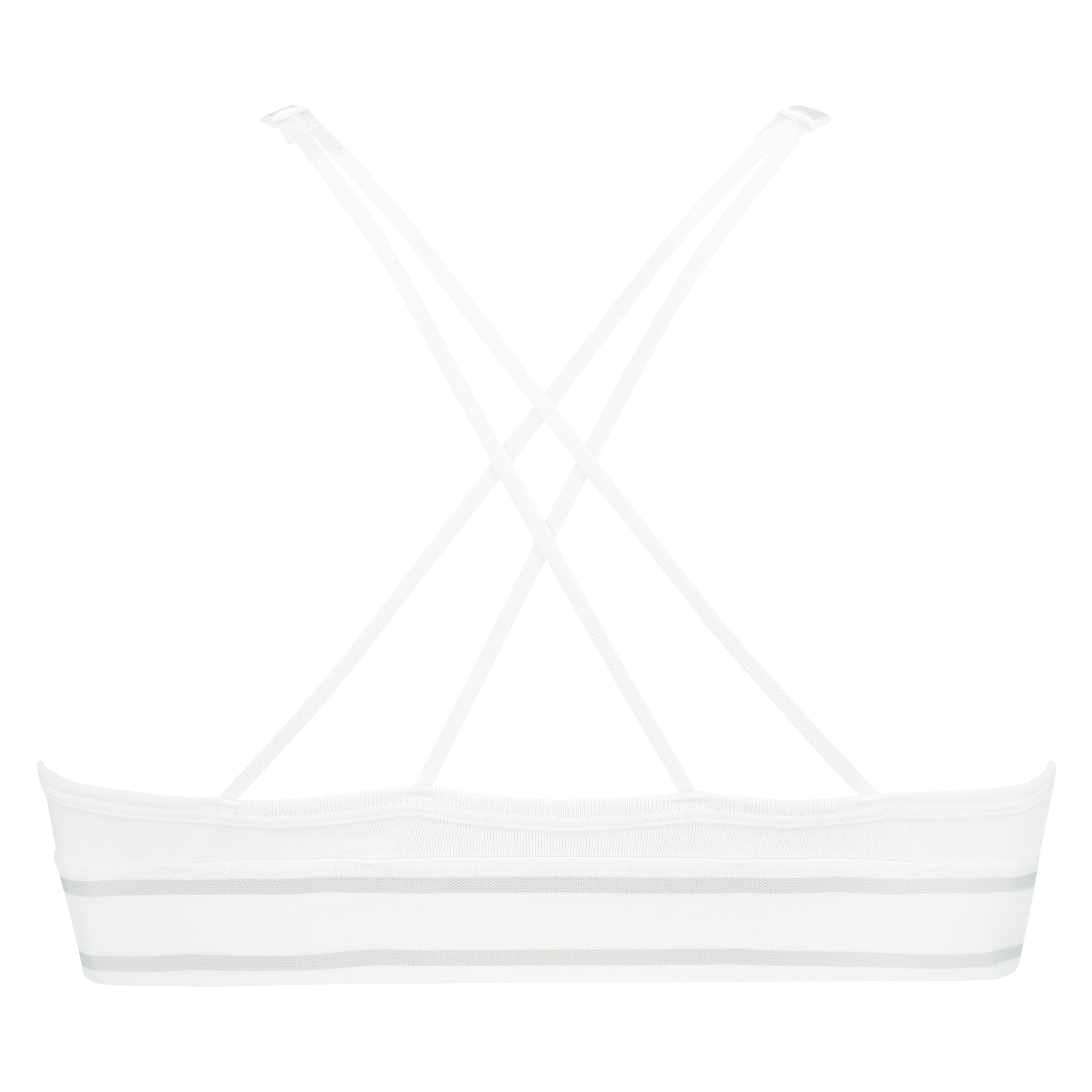 Vadderad triangel-bralette Casey bomull, Vit, main