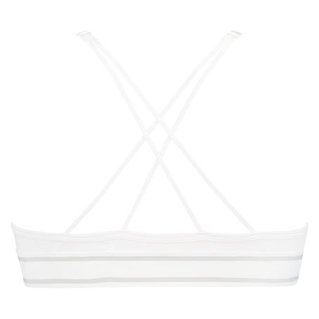 Vadderad triangel-bralette Casey bomull, Vit