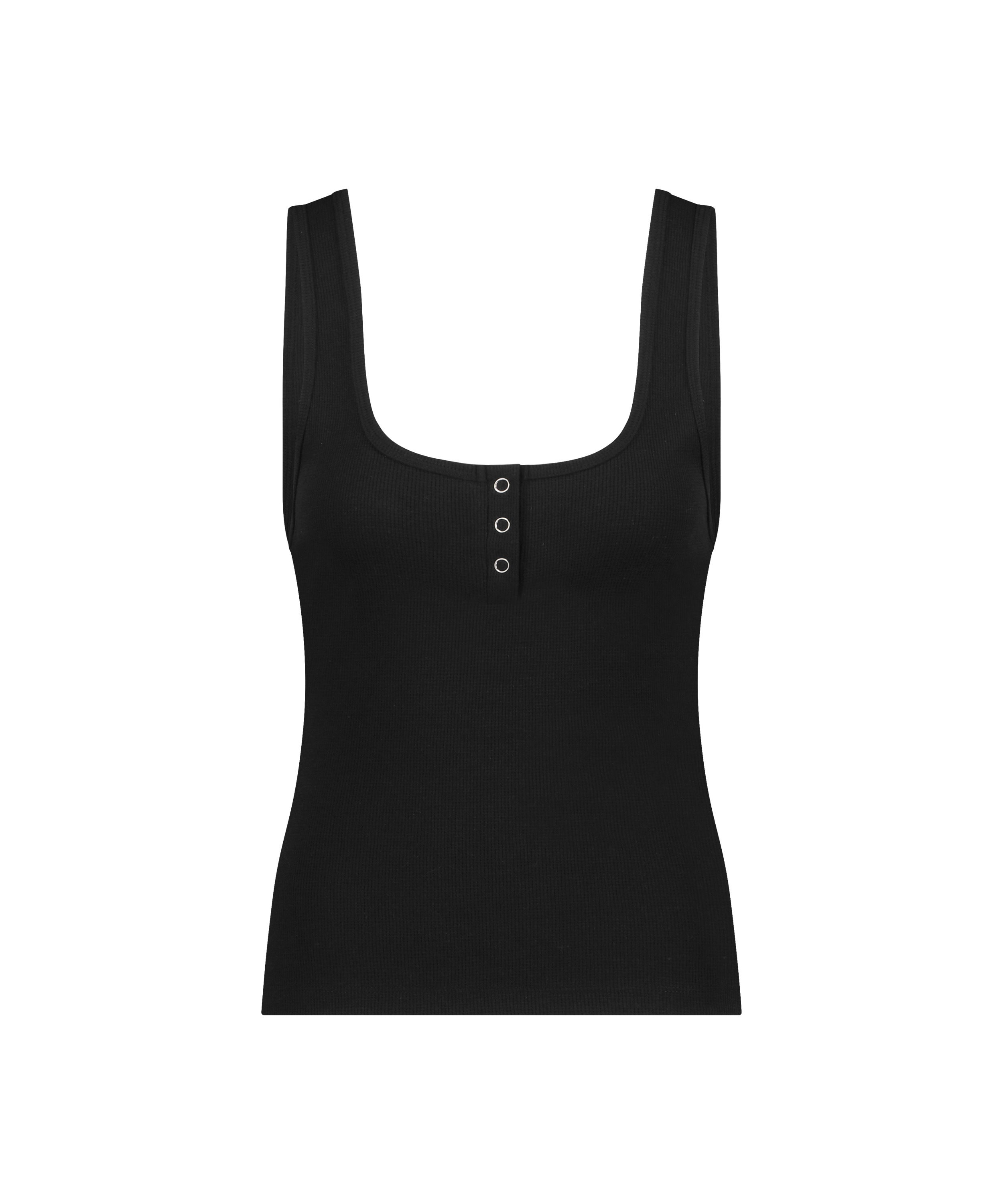 Kort&auml;rmad ribbad topp, Svart, main