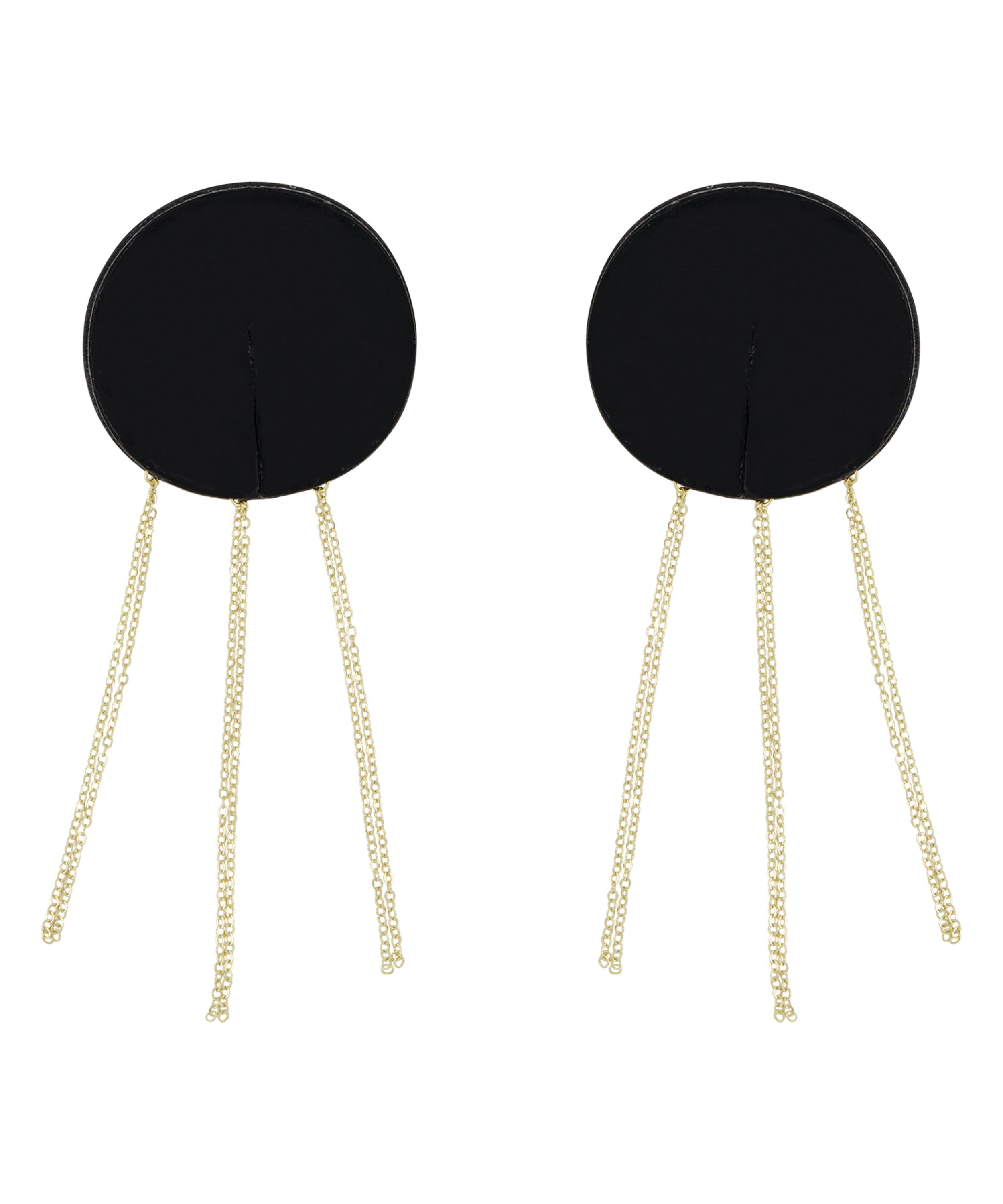 Bröstvårteskydd med diamantkedjor, Svart, main