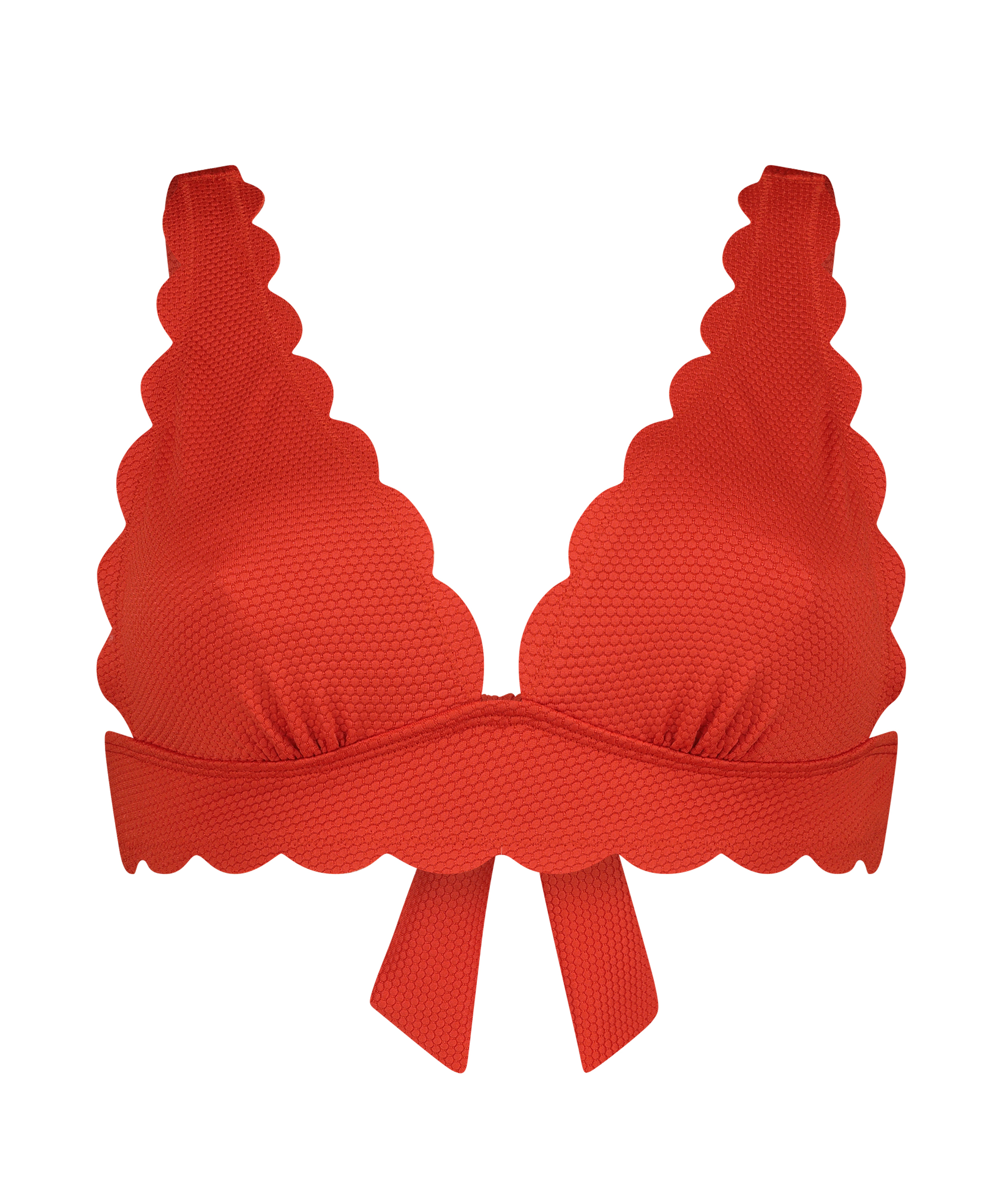 Scallop triangel-bikiniöverdel, röd, main