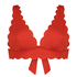 Scallop triangel-bikiniöverdel, röd