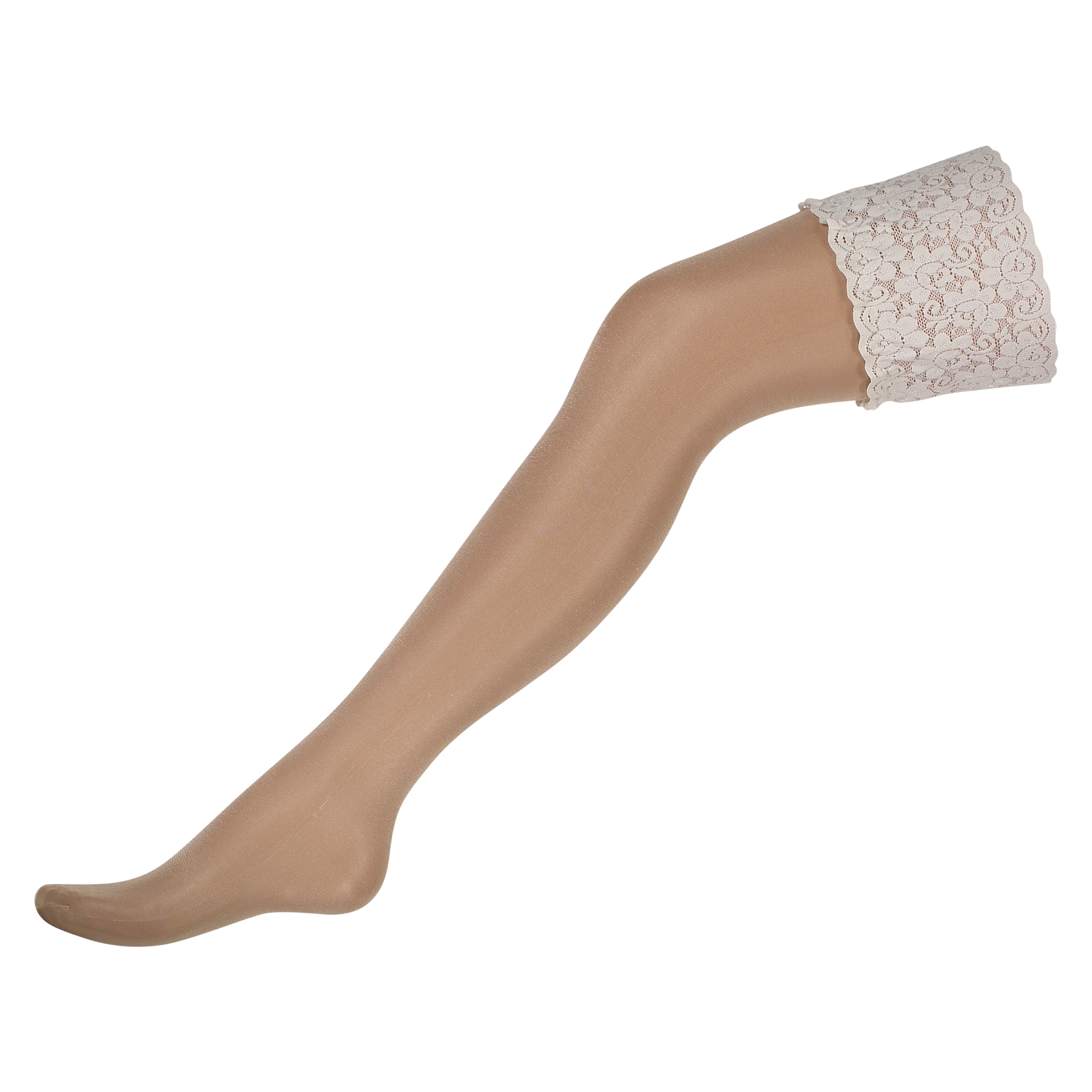 Stockings 15 Denier Spets, Beige, main