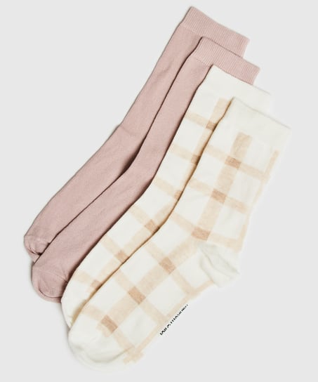 2 Par Bomullsstrumpor, Svart